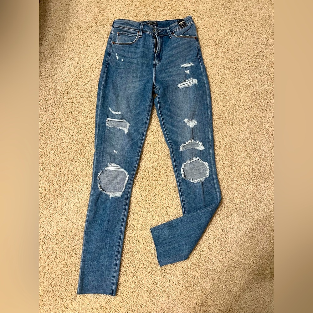 Abercrombie & Fitch Curve Love High Rise Super Skinny Jeans